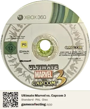 Ultimate Marvel vs. Capcom 3 Xbox 360, PAL disc