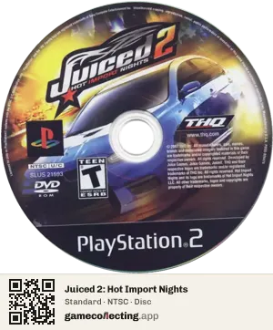 Juiced 2: Hot Import Nights PlayStation 2, NTSC disc
