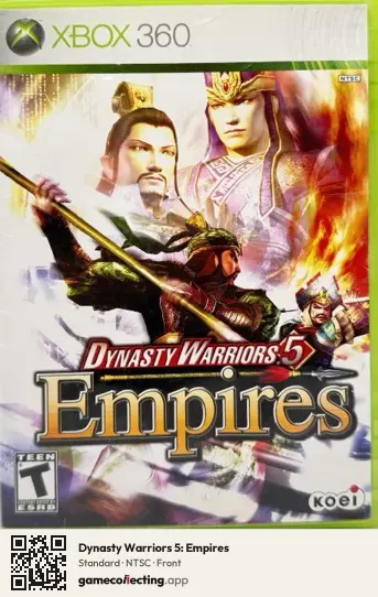 Dynasty Warriors 5: Empires Xbox 360, NTSC box front