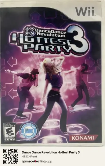 Dance Dance Revolution Hottest Party 3 Nintendo Wii, NTSC box front
