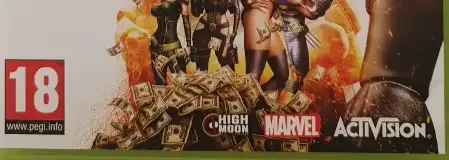 Deadpool, the PEGI square on its front