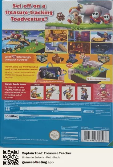 Captain Toad: Treasure Tracker Nintendo Wii U, PAL box back
