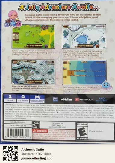 Alchemic Cutie PlayStation 4, NTSC box back