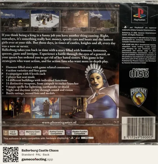 Ballerburg Castle Chaos PlayStation, PAL box back