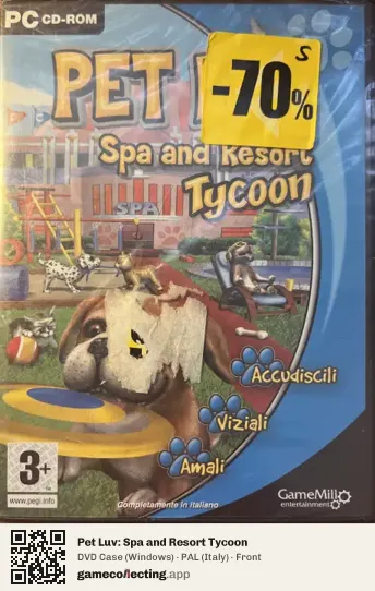Pet Luv: Spa and Resort Tycoon Computer, Italy box front
