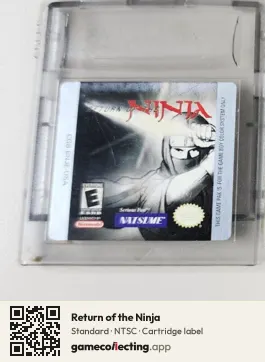 Return of the Ninja Game Boy Color, NTSC cartridge label