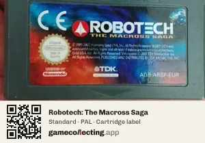 Robotech: The Macross Saga Game Boy Advance, PAL cartridge label