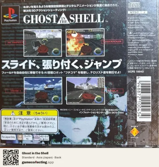 Ghost in the Shell PlayStation, Japan box back