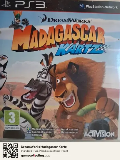 DreamWorks Madagascar Kartz PlayStation 3, Nordic countries box front