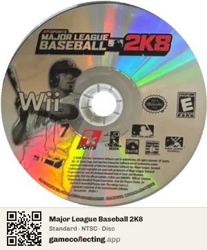 Major League Baseball 2K8 Nintendo Wii, NTSC disc