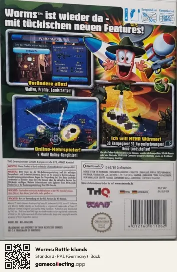 Worms: Battle Islands Nintendo Wii, Germany box back