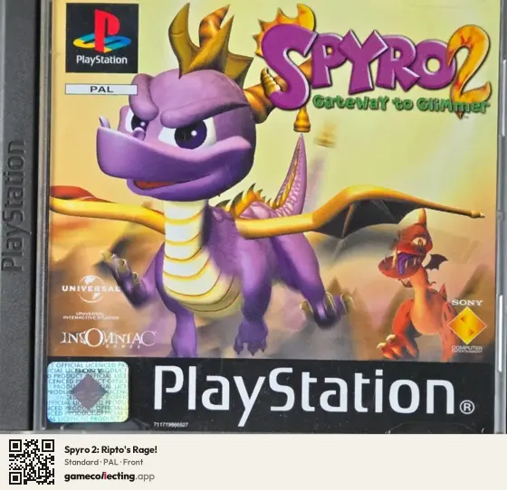 Spyro 2: Ripto's Rage! PlayStation, PAL box front