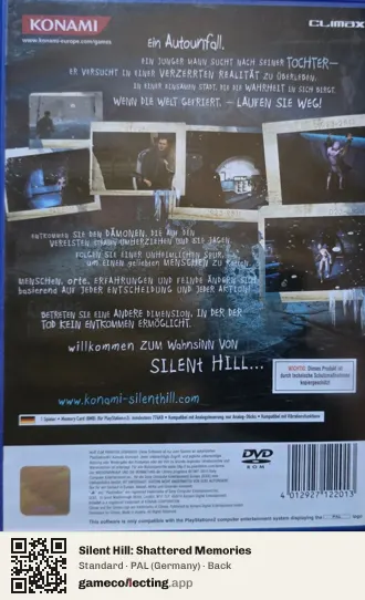 Silent Hill: Shattered Memories PlayStation 2, Germany box back