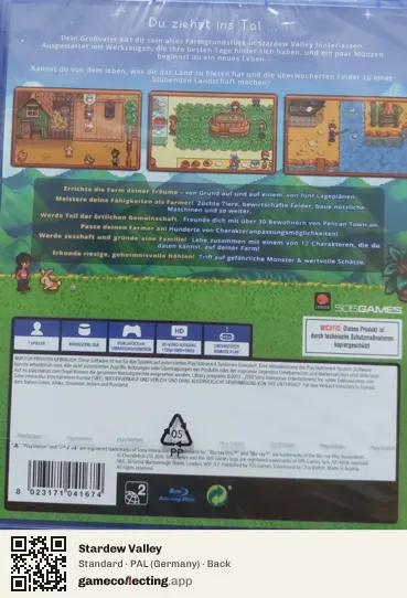 Stardew Valley PlayStation 4, Germany box back