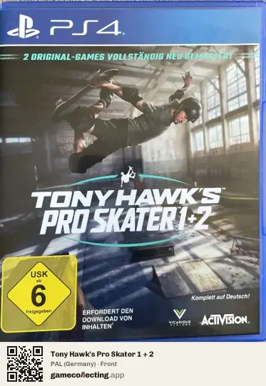 Tony Hawk's Pro Skater 1 + 2 PlayStation 4, Germany box front