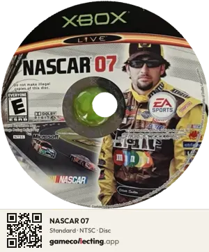 NASCAR 07 Xbox, NTSC disc