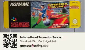 International Superstar Soccer Super Nintendo Entertainment System, PAL cartridge label