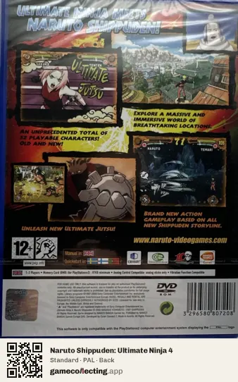 Naruto Shippuden: Ultimate Ninja 4 PlayStation 2, PAL box back