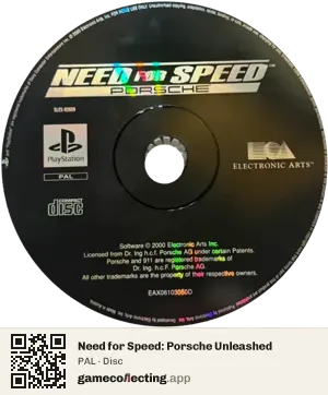 Need for Speed: Porsche Unleashed PlayStation, PAL disc