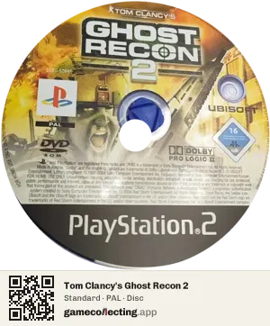 Tom Clancy's Ghost Recon 2 PlayStation 2, PAL disc
