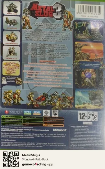 Metal Slug 3 Xbox, PAL box back