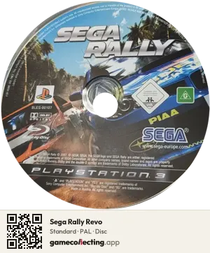 Sega Rally Revo PlayStation 3, PAL disc