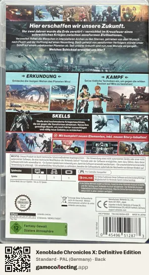 Xenoblade Chronicles X: Definitive Edition Nintendo Switch, Germany box back