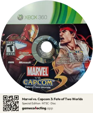 Marvel vs. Capcom 3: Fate of Two Worlds Xbox 360, NTSC disc
