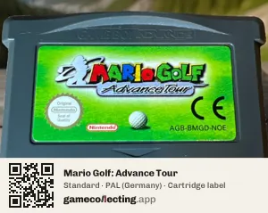 Mario Golf: Advance Tour Game Boy Advance, PAL cartridge label