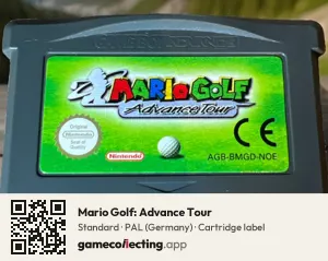 Mario Golf: Advance Tour Game Boy Advance, PAL cartridge label