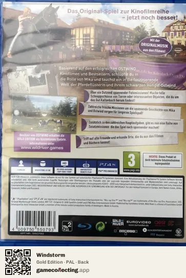 Windstorm PlayStation 4, PAL box back