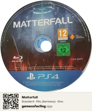 Matterfall PlayStation 4, PAL disc