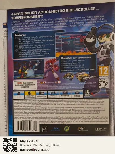 Mighty No. 9 PlayStation 4, Germany box back