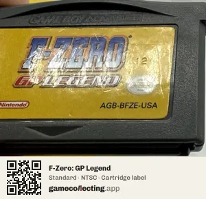 F-Zero: GP Legend Game Boy Advance, NTSC cartridge label