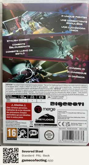Severed Steel Nintendo Switch, PAL box back