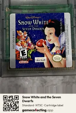 Snow White and the Seven Dwarfs Game Boy Color, NTSC cartridge label