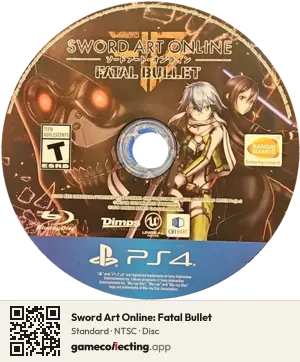 Sword Art Online: Fatal Bullet PlayStation 4, NTSC disc