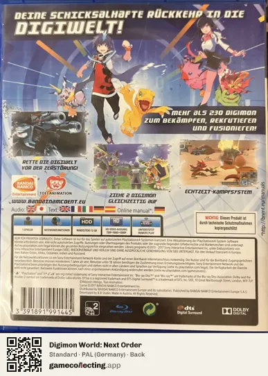Digimon World: Next Order PlayStation 4, Germany box back