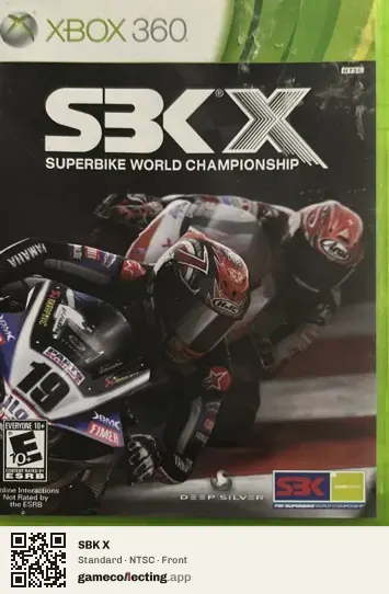 SBK X Xbox 360, NTSC box front