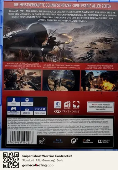 Sniper Ghost Warrior Contracts 2 PlayStation 4, Germany box back