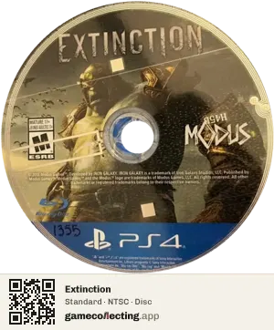 Extinction PlayStation 4, NTSC disc
