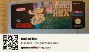 Radical Rex Super Nintendo Entertainment System, PAL cartridge label