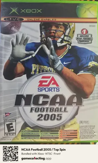NCAA Football 2005 / Top Spin Xbox, NTSC box front