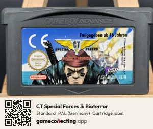 CT Special Forces 3: Bioterror Game Boy Advance, PAL cartridge label