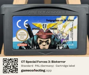 CT Special Forces 3: Bioterror Game Boy Advance, PAL cartridge label