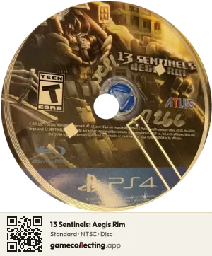 13 Sentinels: Aegis Rim PlayStation 4, NTSC disc