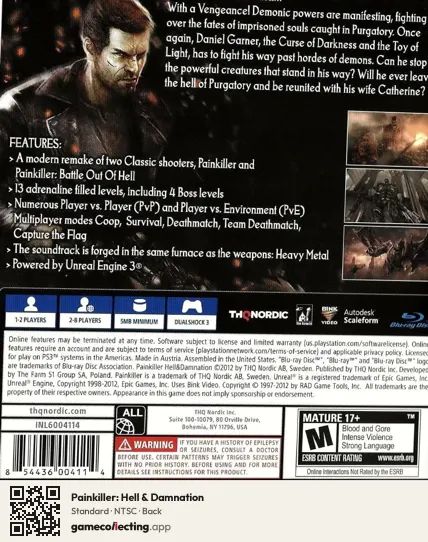 Painkiller: Hell & Damnation PlayStation 3, NTSC box back