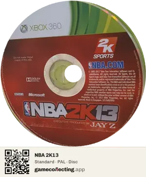 NBA 2K13 Xbox 360, PAL disc