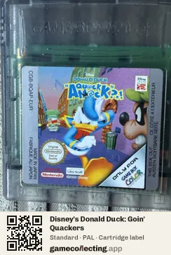 Disney's Donald Duck: Goin' Quackers Game Boy Color, PAL cartridge label