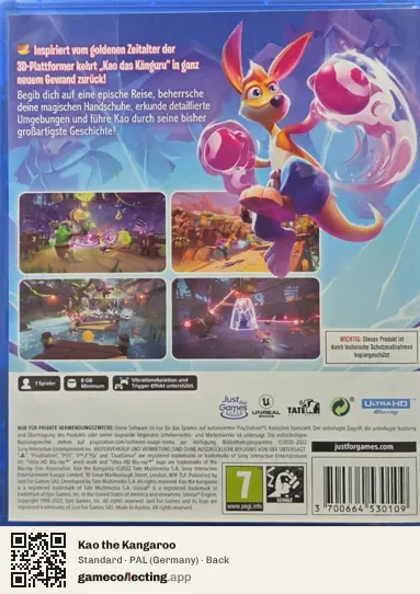 Kao the Kangaroo PlayStation 5, Germany box back